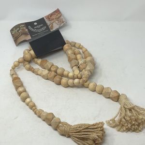 NWT Anokha 6 ft. Wooden Geometric Beaded Garland  with Tassels